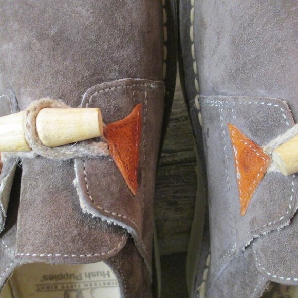 Hush Puppies Suede Mens Shoes Brown US Size 9 Natural Button Up MINT Condition - Picture 8 of 16
